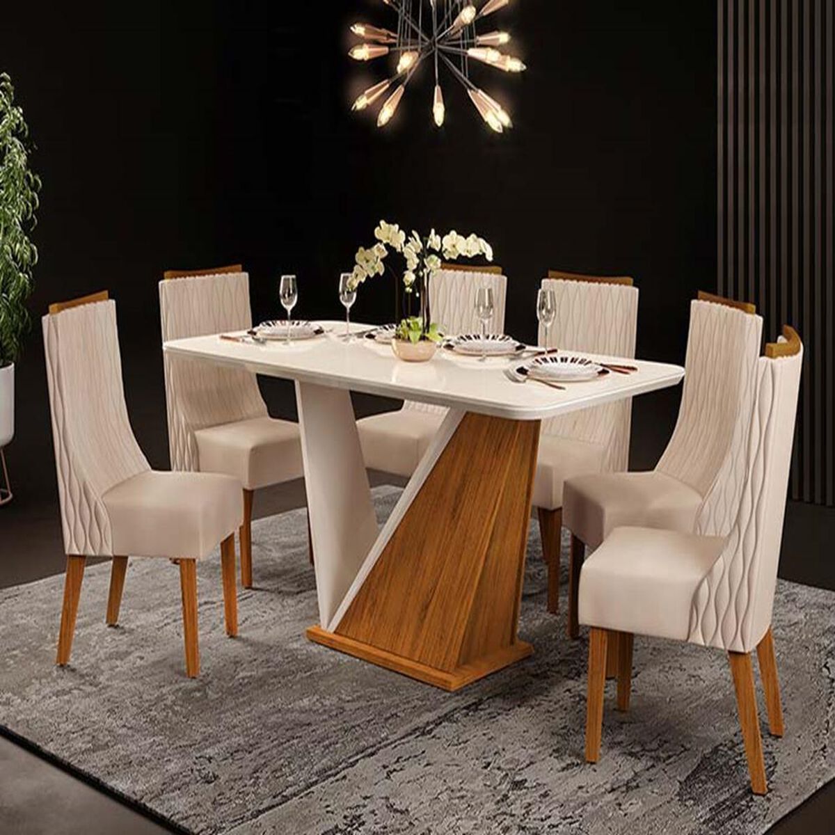 Juego de Comedor Altavision Forme Frow 6 Sillas Blanco