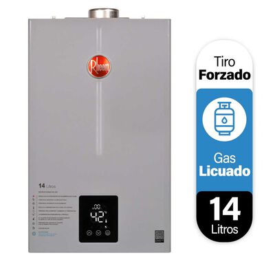 Calefont 14 litros Gas licuado Tiro forzado Rheem