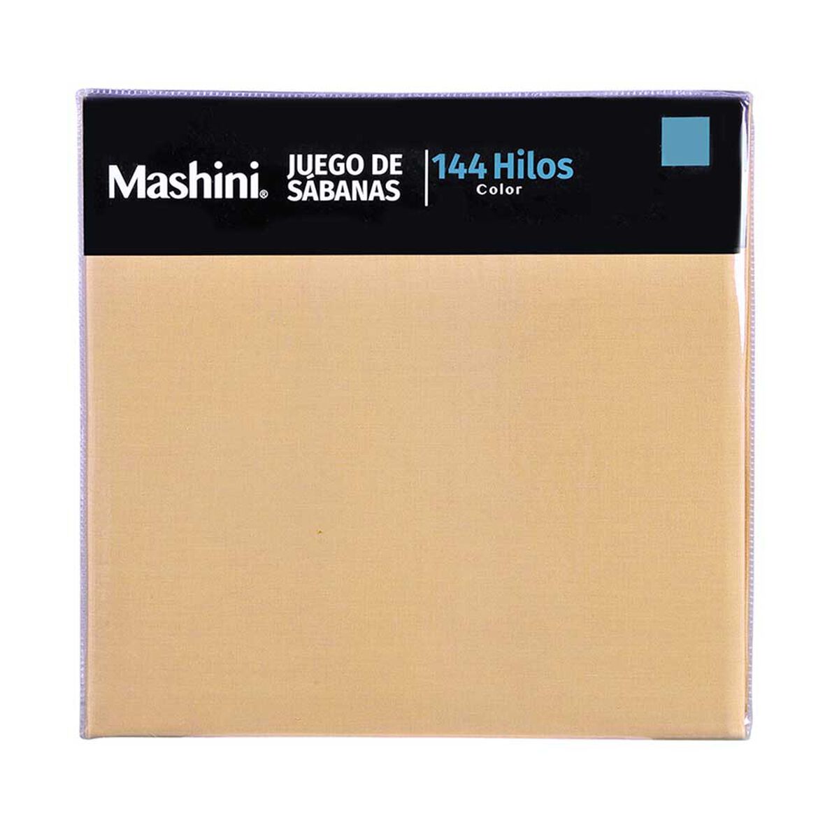 Juego de Sábanas Mashini 144 Hilos 1,5 Plazas Liso Mostaza