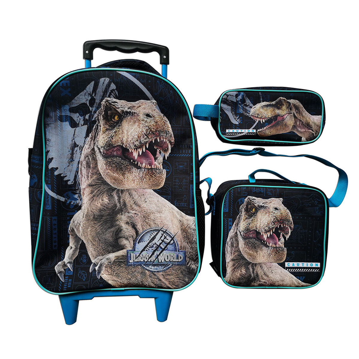 Pack Mochila con Ruedas + Lonche + Estuche Escolar Jurassic World