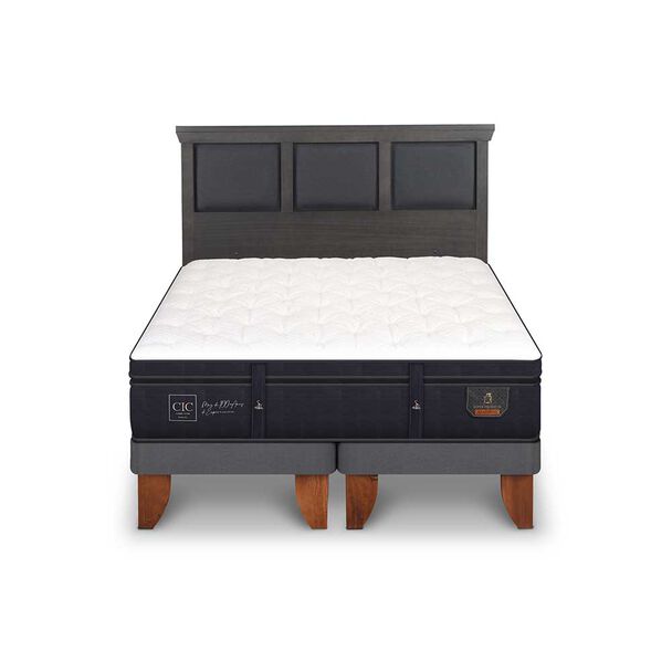Cama Europea CIC Base Dividida 2 Plazas Super Premium + Respaldo Torino