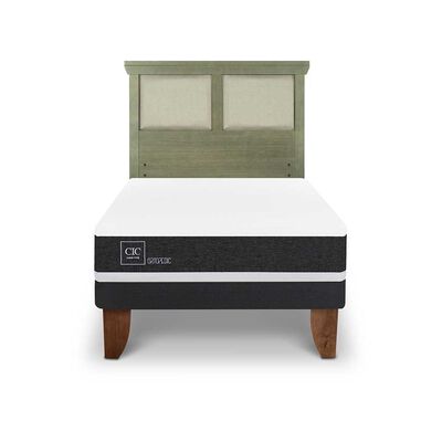 Imagen 1 del producto Cama Europea CIC 1,5 Plazas Ortopedic + Respaldo Torino Olivo