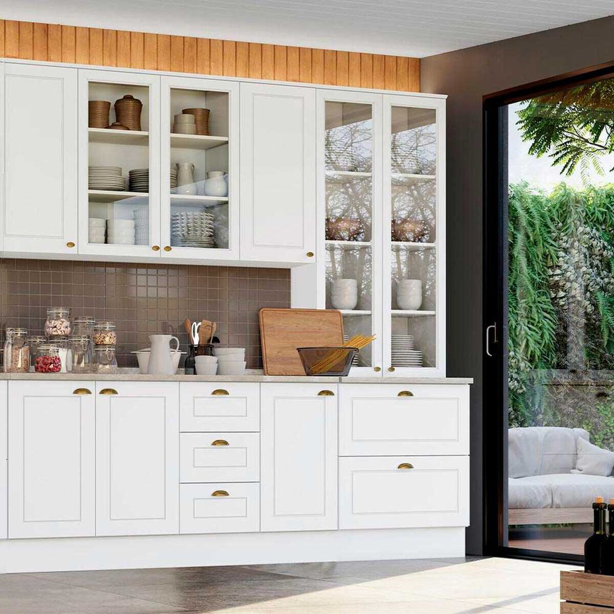 Mueble de Cocina Aereo  Home Mobili Americana 1 Puerta Blanco