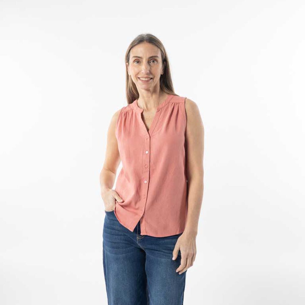 Blusa Lino Sin Mangas Mujer Portman Club