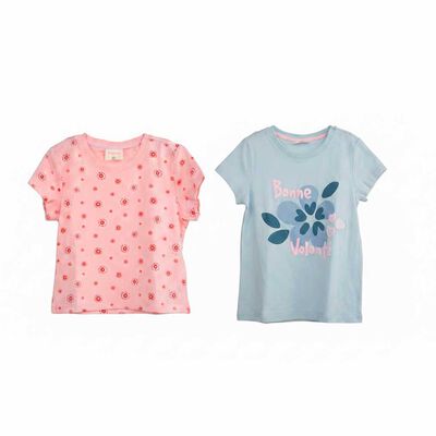 Pack 2 Polera Manga Corta de Algod&oacute;n Ni&ntilde;a Chess