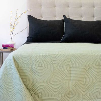 Imagen 2 del producto Quilt Bicolor Doral 2 Plazas Origins Liso Negro Verde