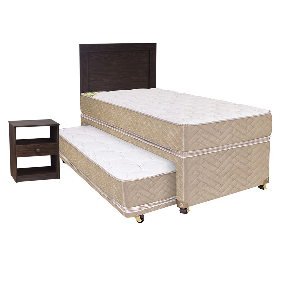 Cama Nido Celta 1,5 Plazas Bamboo + Respaldo + Velador Pamplona