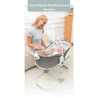 Imagen 2 del producto Cuna Moisés y Columpio con Vibración 2 en 1 Lubabycas Gris