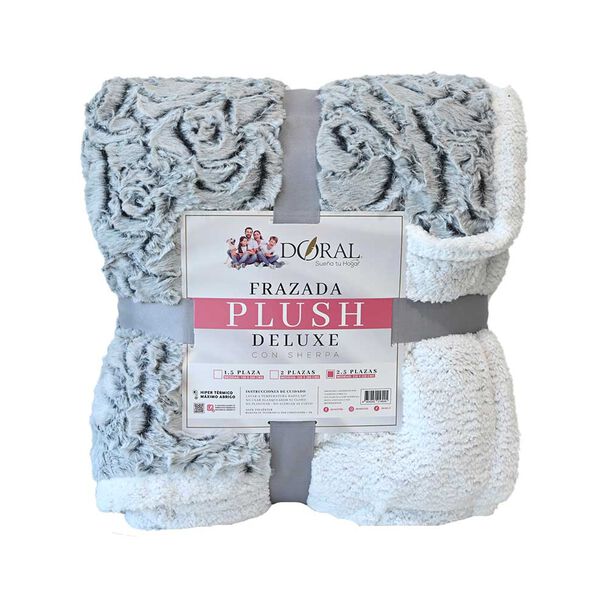 Frazada Poliéster Doral King Deluxe Gris Jaspeado