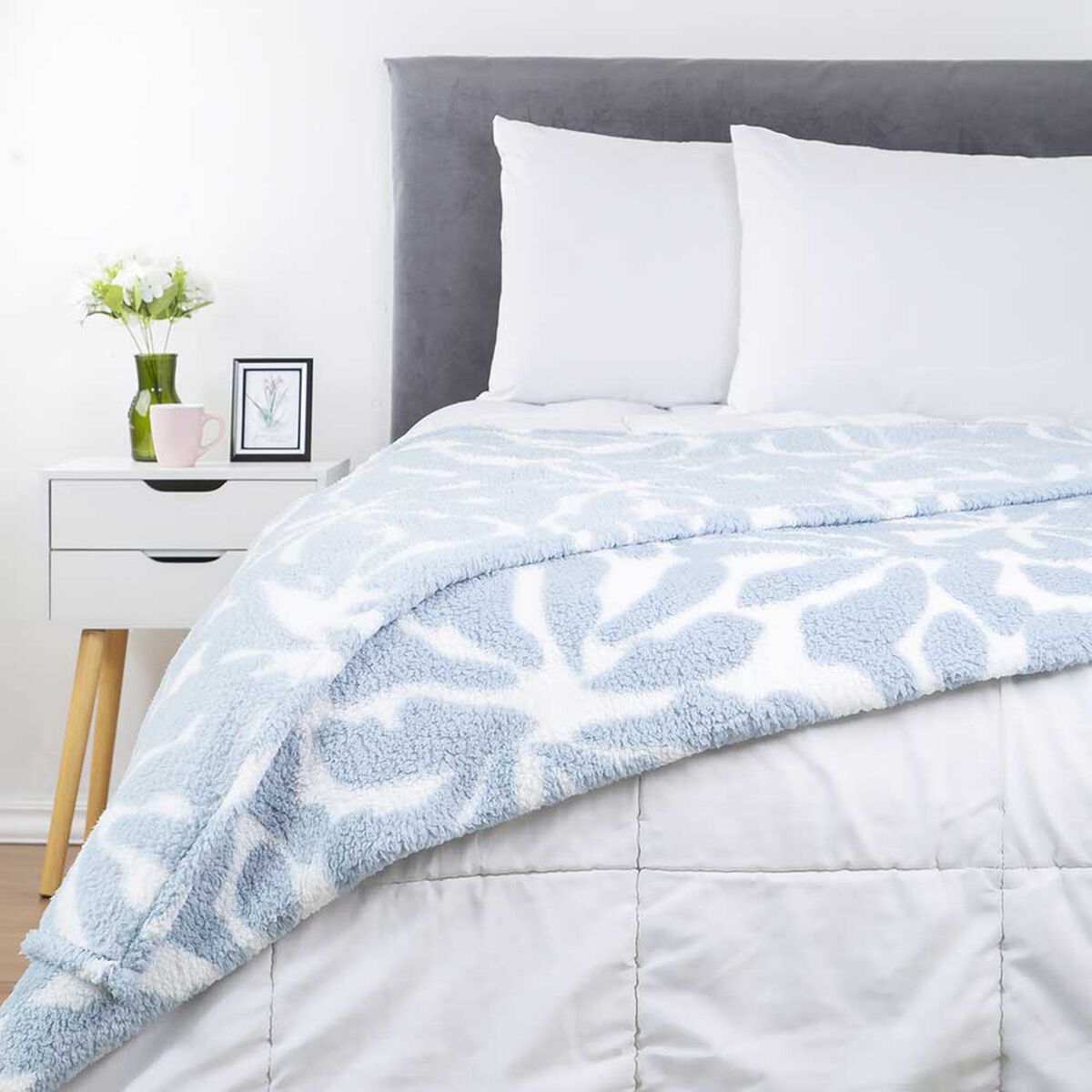 Frazada Sherpa Dreams 2 Plazas Blu