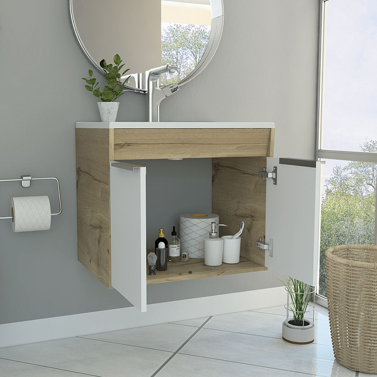 Mueble Lavamanos TuHome Carter Flotante Duna-Blanco