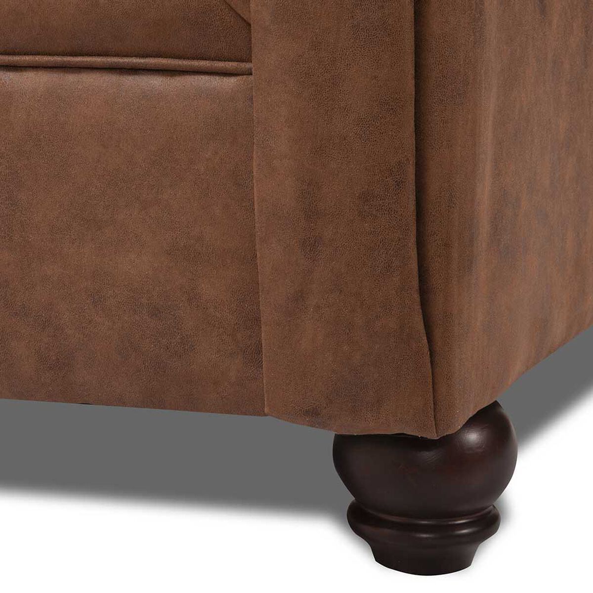 Sofá Innovamuebles Manchester Capitoné Cuero 3 Cuerpos Brown