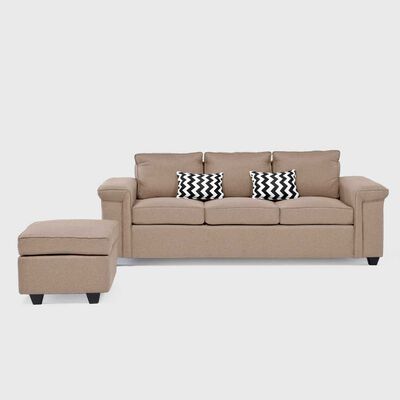 Imagen 2 del producto Sofá Mons Sicilia 3 Cuerpos + Pouf 1 Cuerpo Beige