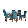 Juego de Comedor Latam Home Merida 6 Sillas Azul Petr&oacute;leo