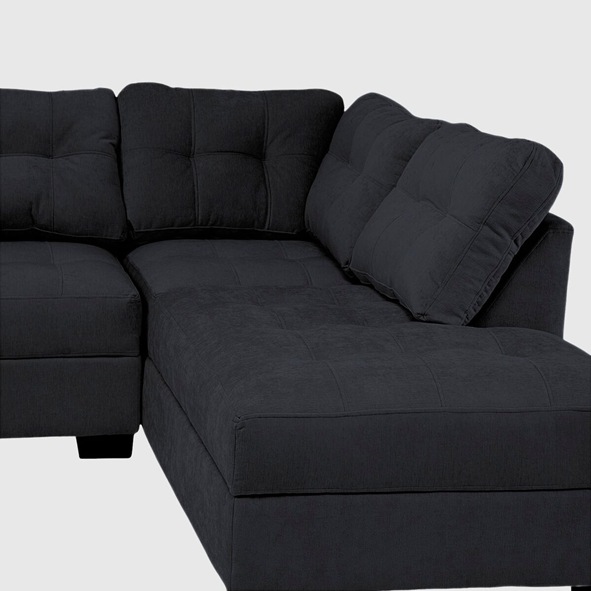Seccional Derecho Muebles MPR Edimburgo 5 Cuerpos Negro
