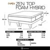Cama Europea Latam Home Base Dividida Súper King Zen Top Foam Hybrid Velvet Gris