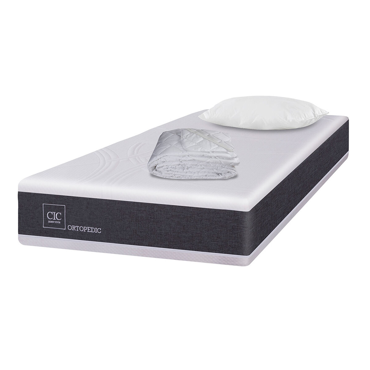 Colchón CIC 1,5 Plazas New Ortopedic + Almohada + Cubrecolchón