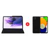 Combo Tablet Samsung SM-T733 Galaxy TAB S7 FE Octa Core 4GB 64GB 12.4" Negro + S-Pen + Cover + Celular Galaxy A03 64GB 6,5" Negro Liberado