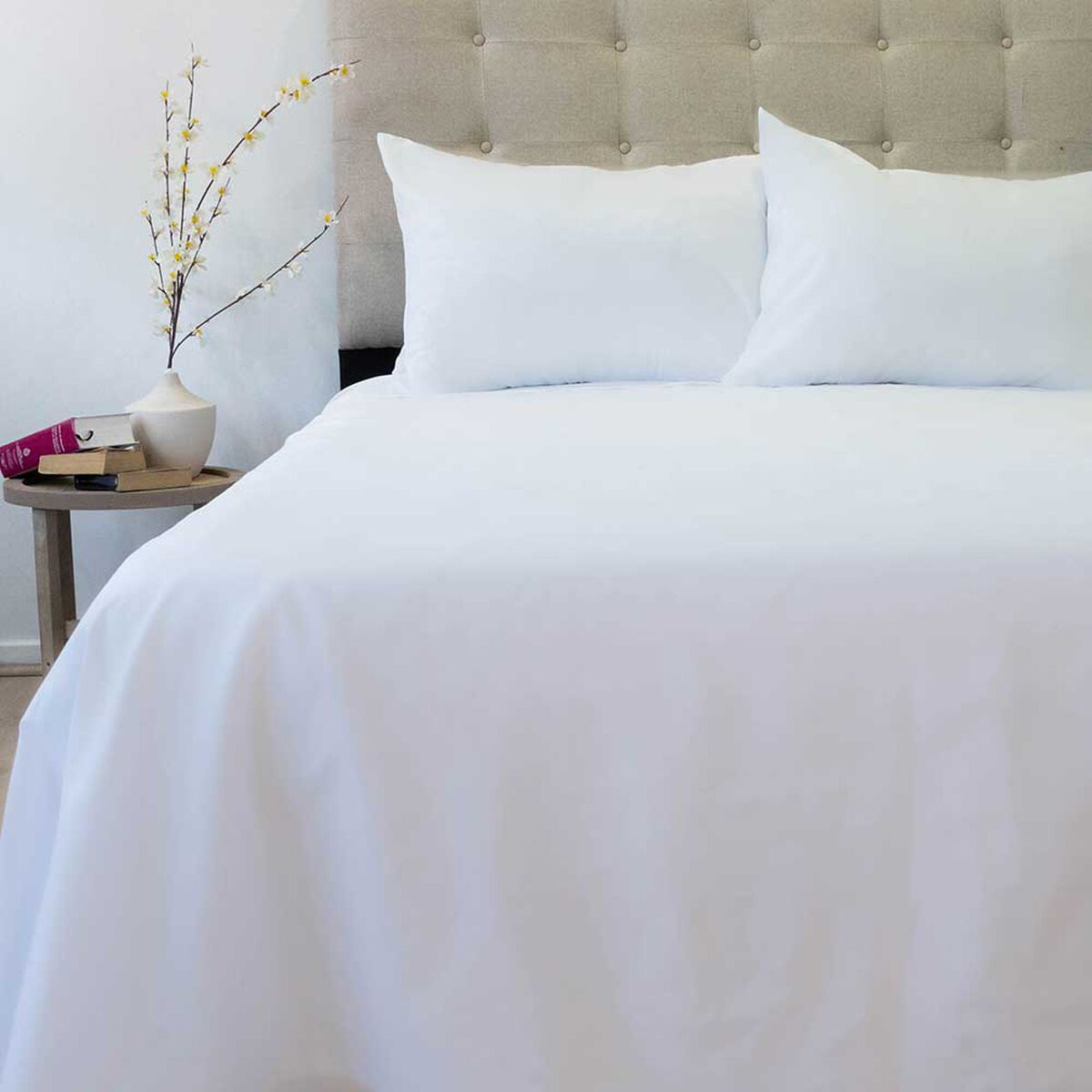 Juego de S&aacute;banas Doral 2 Plazas Lisas 210 Hilos Blanco