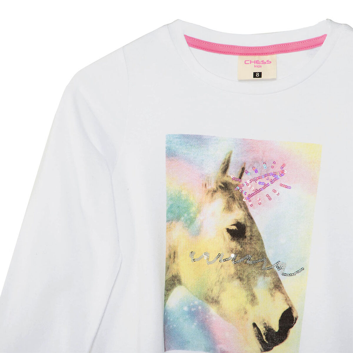 Polera Manga Larga de Algodón Niña Chess
