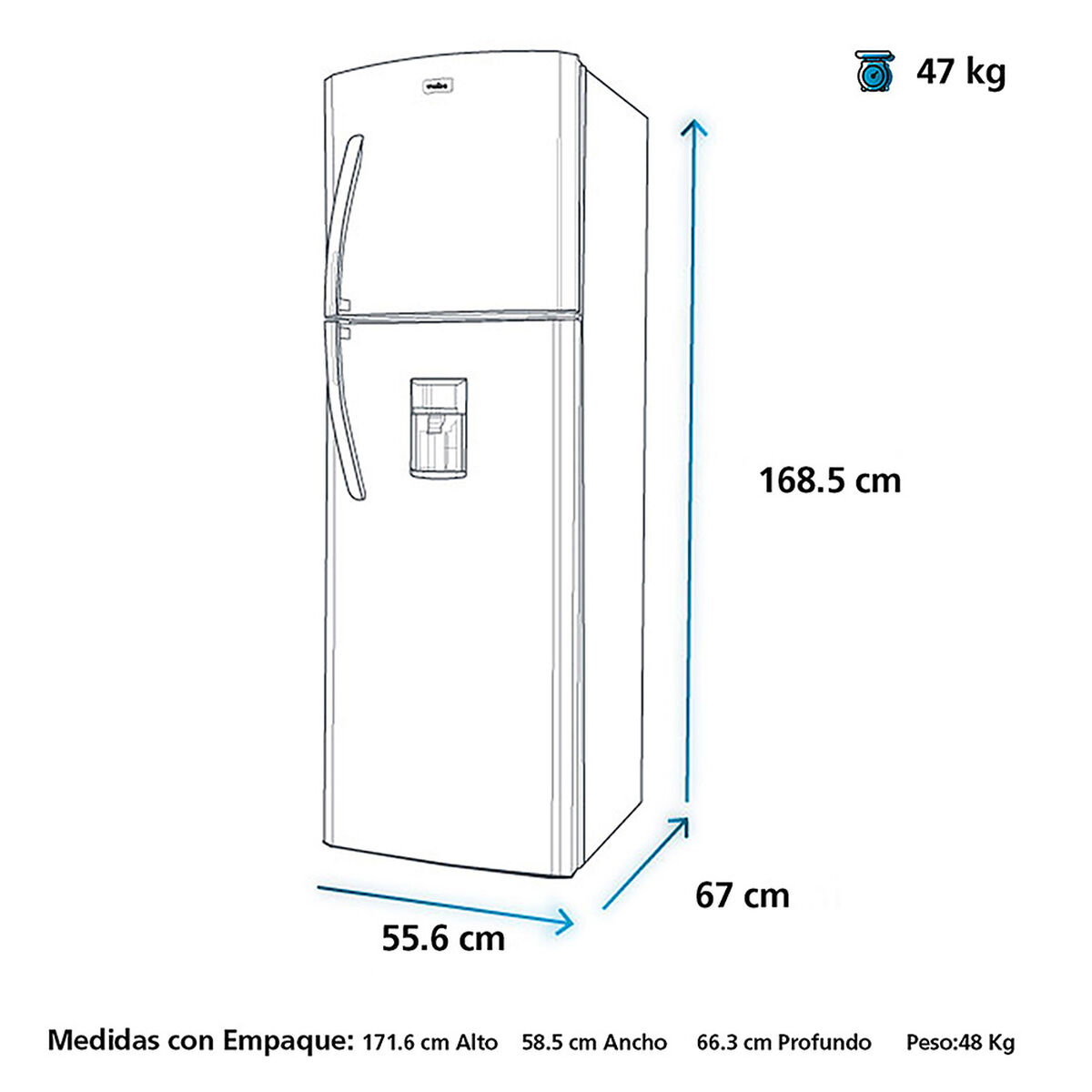 Refrigerador No Frost Mabe RMA250PHUG 250 lt