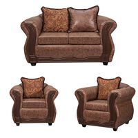 Juego de Living Black Factory Sofia 4 Cuerpos Café