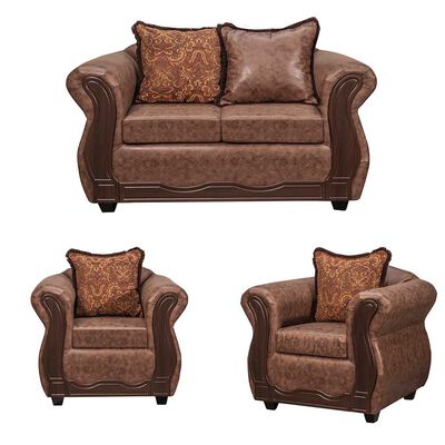 Juego de Living Black Factory Sofia 4 Cuerpos Café