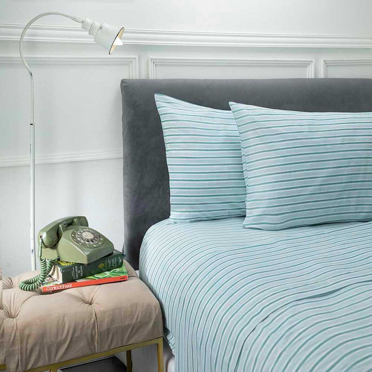 Juego de S&aacute;banas Estampadas Casa Linda 132 Hilos 1,5 Plazas Stripe