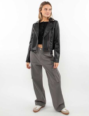 Imagen 2 del producto Chaqueta Ecocuero Mujer Icono Negro