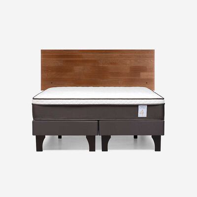 Cama Europea Rosen Base Dividida 2 Plazas New Style 4 Plus + Respaldo Tabor