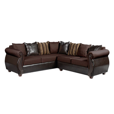 Sofá Seccional Innovamuebles Bugambilia Tela-Pu CHOCOLATE