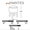 Pouf Latam Home Nantes Tela Velvet Beige