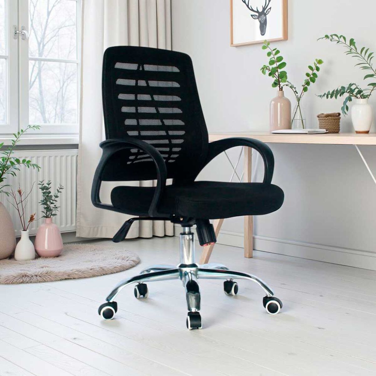 Silla de Escritorio Arthome Barcelona Negra
