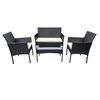 Set Terraza Di Poretti Design Biombino 4 Personas Negro