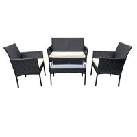 Set Terraza Di Poretti Design Biombino 4 Personas Negro