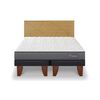 Cama Europea CIC Base Dividida 2 Plazas Anatomic + Respaldo Villarrica Mostaza