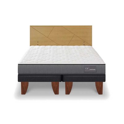 Imagen 1 del producto Cama Europea CIC Base Dividida 2 Plazas Anatomic + Respaldo Villarrica Mostaza