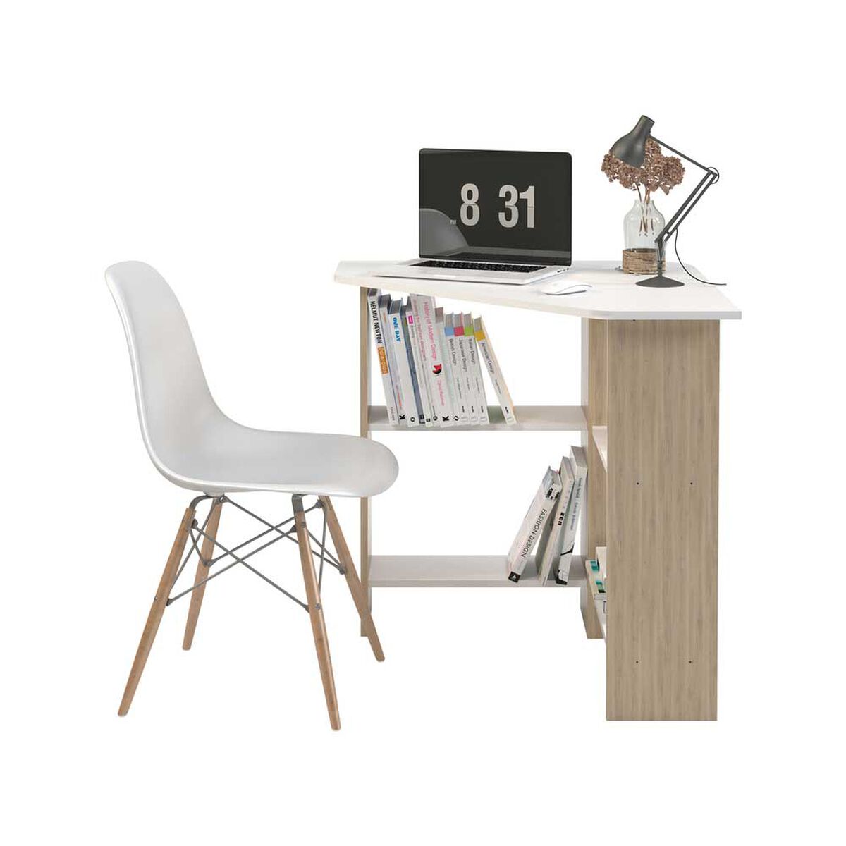 Escritorio Esquinero Silcosil Madrid Blanco Madera