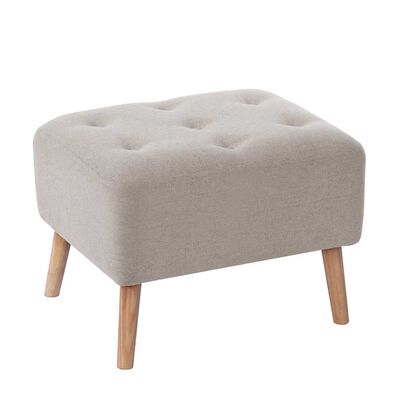 Pouf Latam Home Lyon Lino Blanco