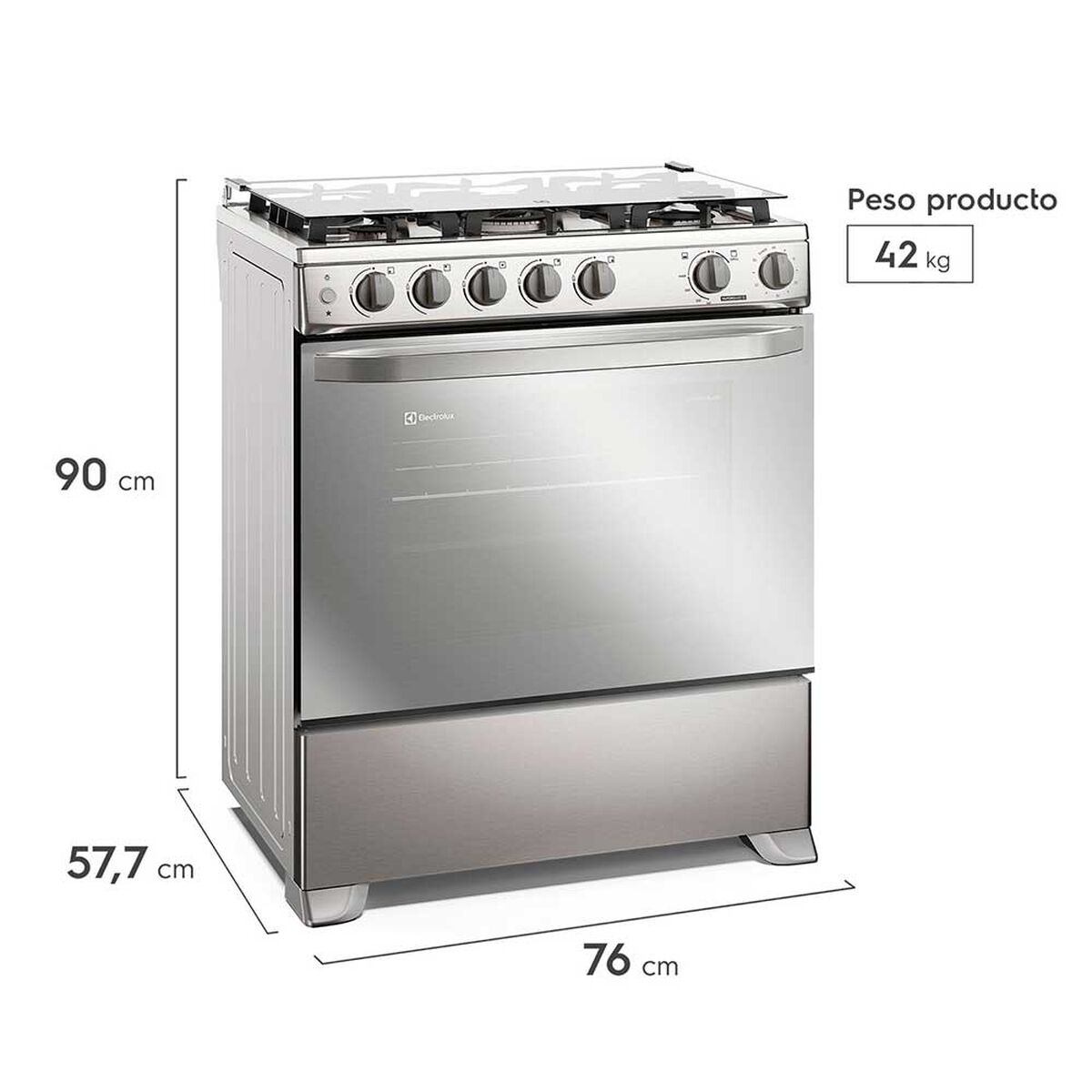 Cocina a Gas Electrolux FE5SXC 5 platos Inox