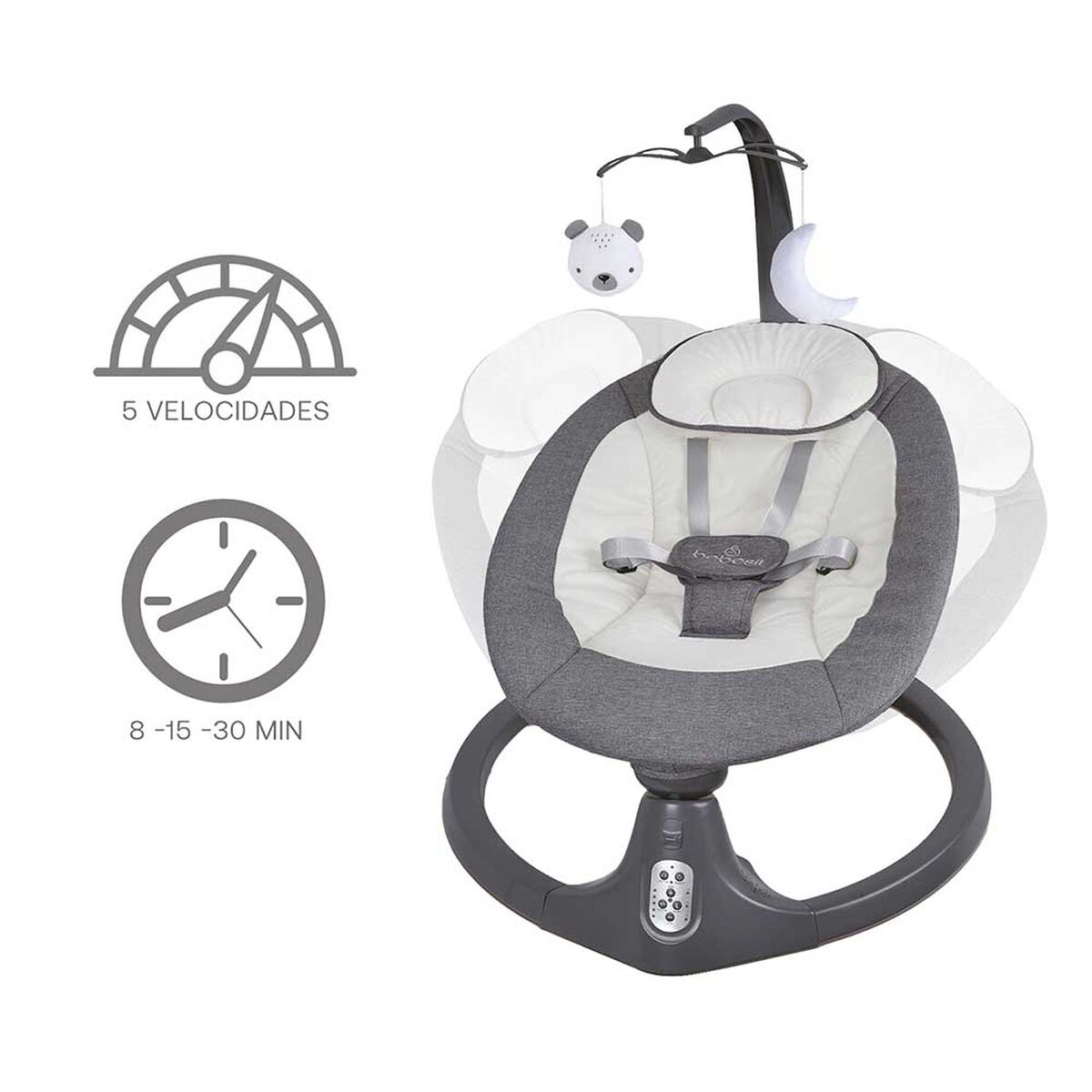 Silla Nido Bouncer Mecedora Baby Swing Gris Bebesit