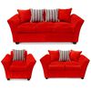 Juego de Living Elegant Detail Minesota Sofá 3 Cuerpos + Sofá 2 cuerpos + Sillón 1 Cuerpo Rojo