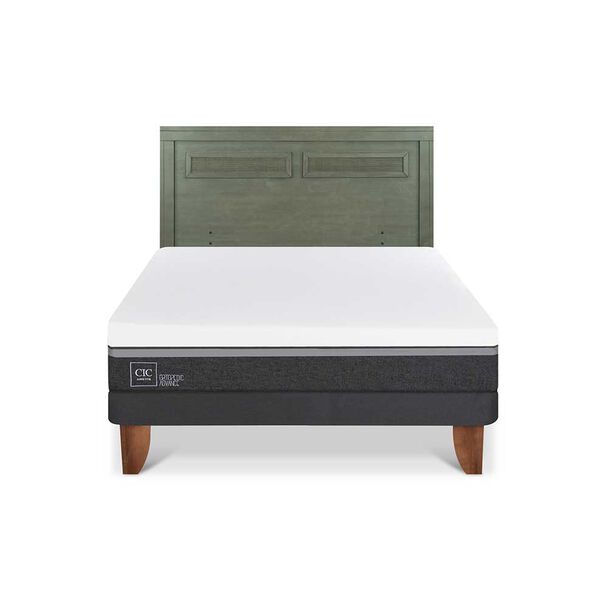 Cama Europea CIC 2 Plazas Ortopedic Advance + Respaldo Milan Olivo