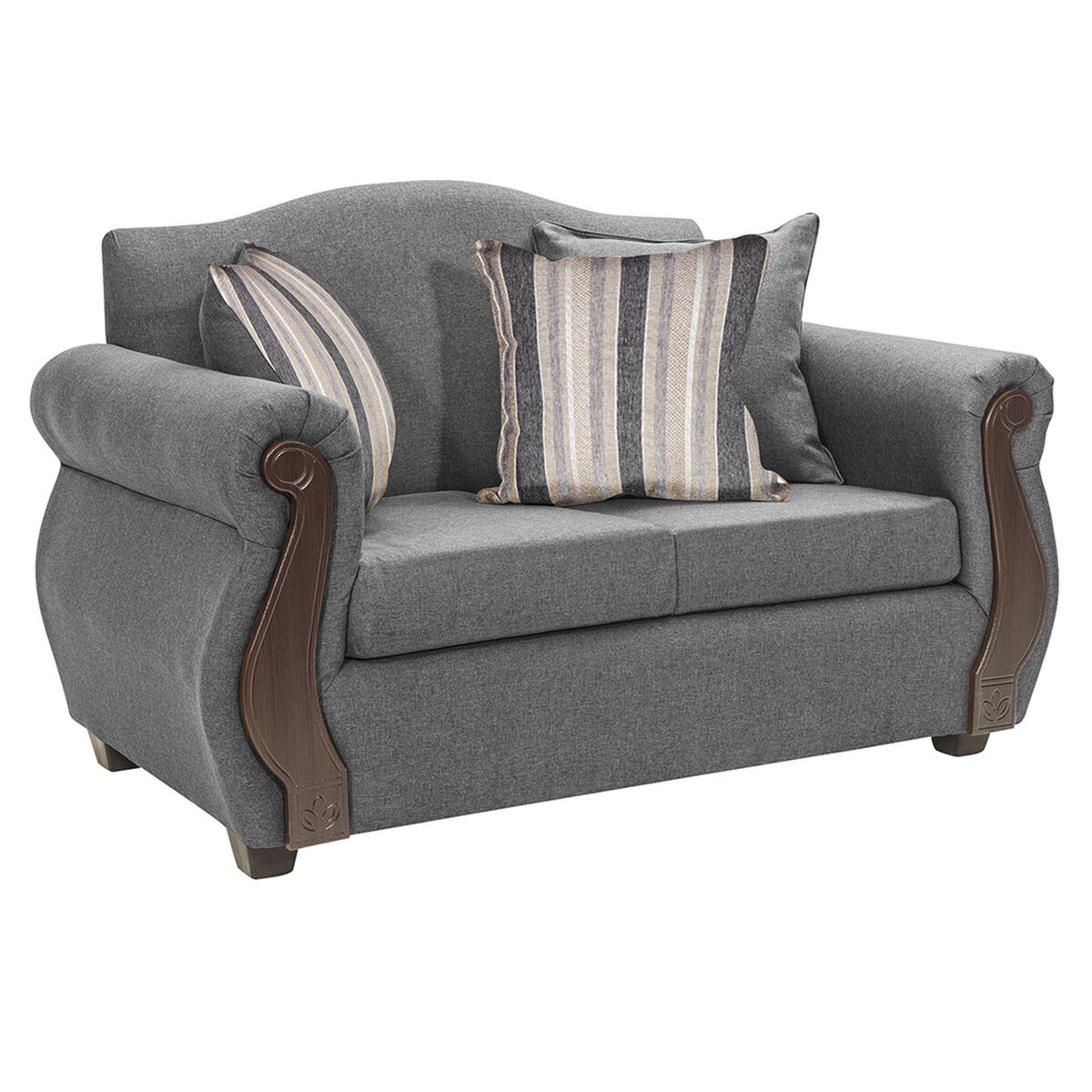 Juego de Living Innovamuebles New Bugambilia Sofá 3 Cuerpos + Sofá 2 Cuerpos Gris Claro