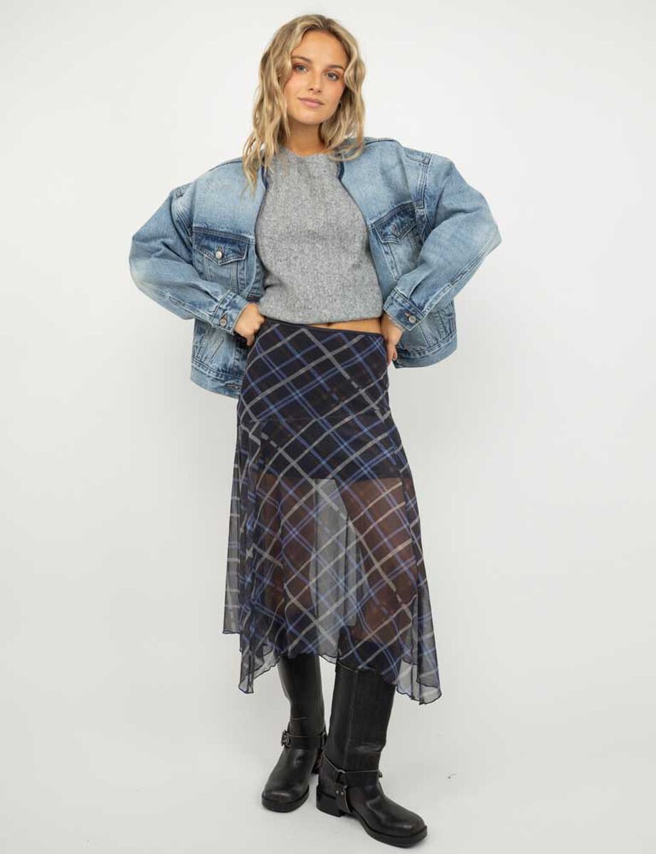 Falda Midi T&aacute;rtan Mujer Icono