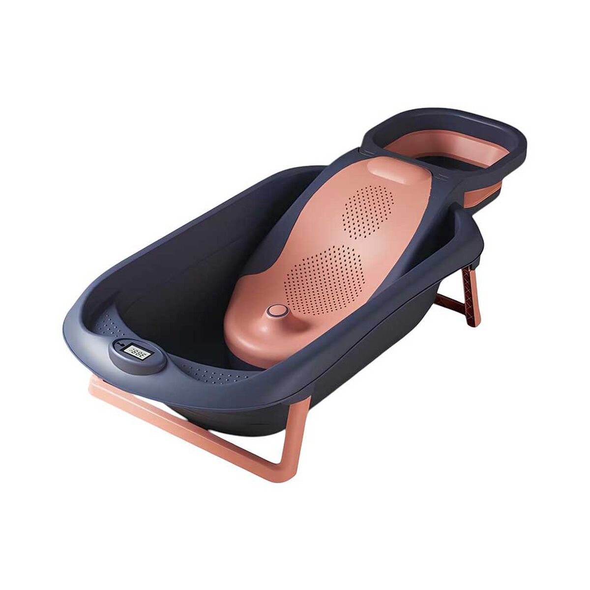 Bañera Premium con Lavapelo y Accesorios Lubabycas Rosada