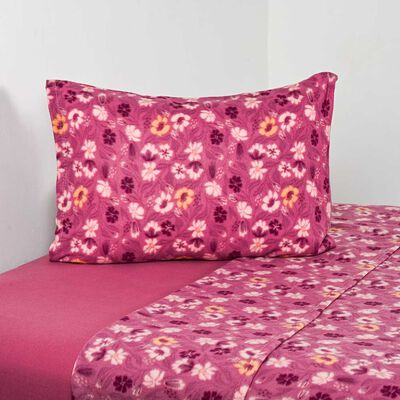 Imagen 1 del producto Sábana de polar American Family 1,5 Plazas Daph Rosa