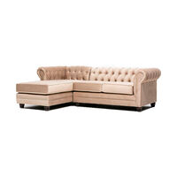 Sofá Seccional Barra Design Chesterfield Izquierdo 3 Cuerpos Beige