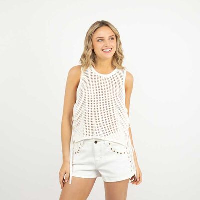 Blusa Sin Mangas Mujer Icono Crudo