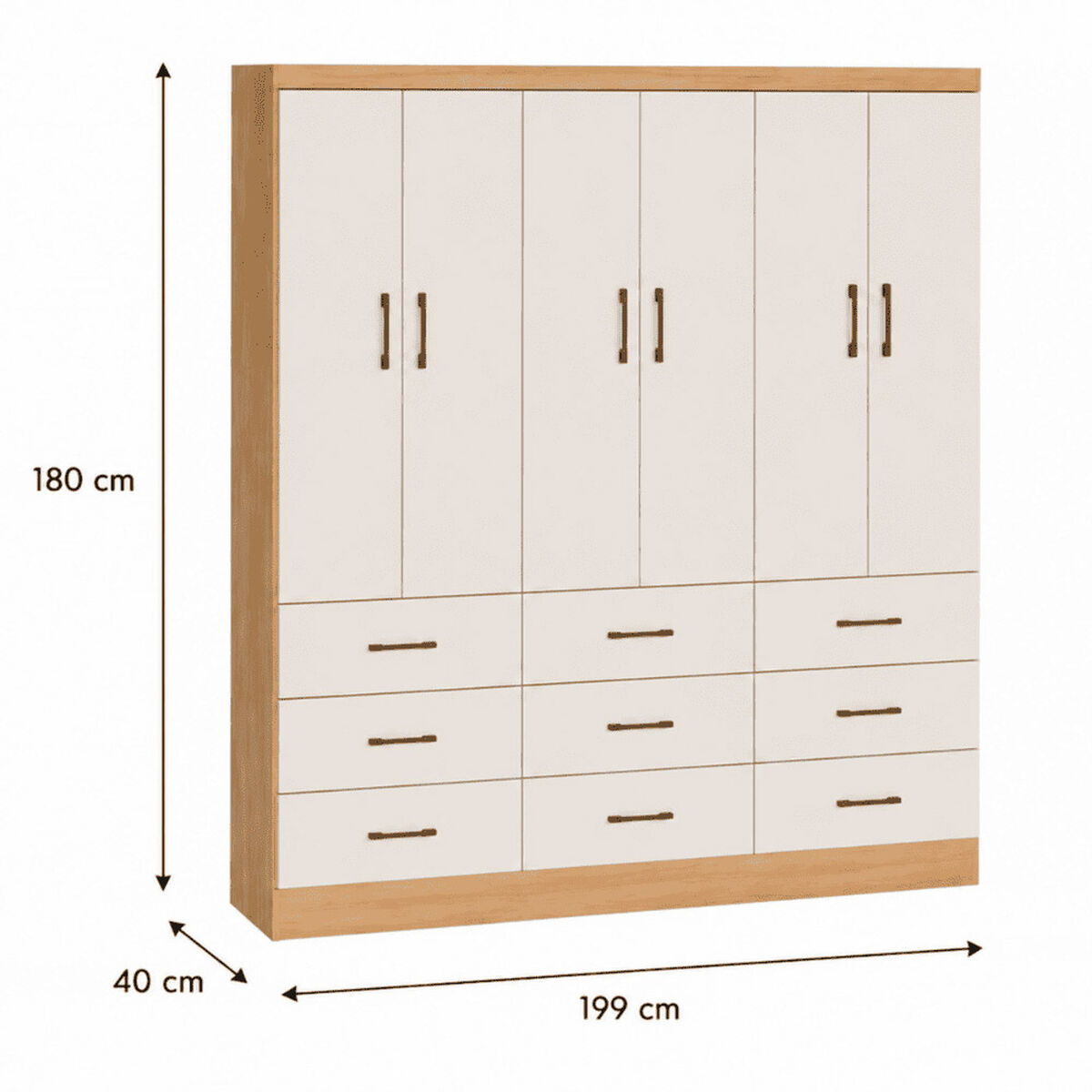 Closet Exit 6 Puertas 9 Cajones Roble Beige
